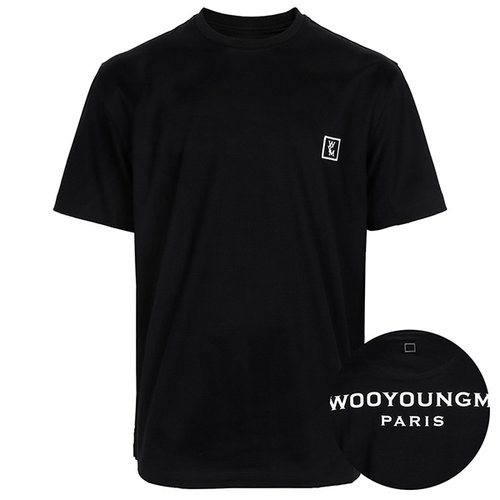 우영미 24SS 블랙 백로고 티셔츠 W241TS07 708B