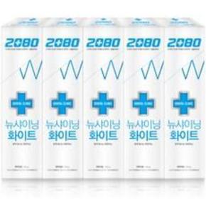 2080 덴탈크리닉 뉴샤이닝 화이트 치약, 140g, 5개입 14개