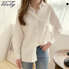 트웬티 루즈핏 언발 셔츠 여성 긴팔 무지 남방  2color _P074646437