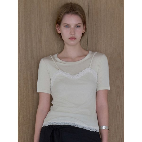 레이어드 콤비 티 크림 BE054