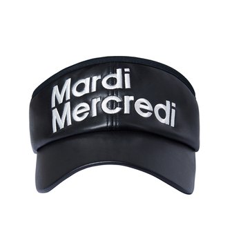 Mardi Mercredi Actif [마르디메크르디악티프]FAUX LEATHER SUN VISOR_BLACK IVORY/ AFK33LCA001BKIV