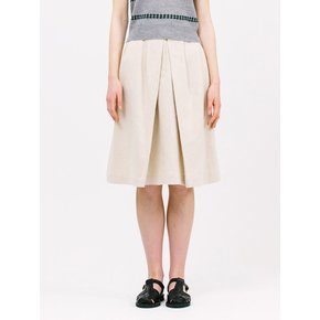 one pleats midi skirt_oatmeal