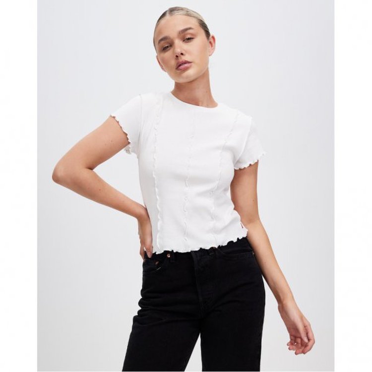 Inside Out Seamed Tee - White