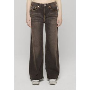 True Religion 트루 종교 제시 슈퍼 플랩 - 배기 진 워시드 블랙 7515780