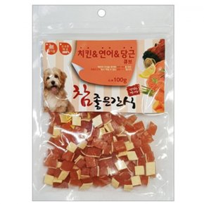 참좋은간식 큐브 치킨+연어+당근 100g X ( 3매입 )