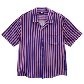 [해외] 스투시 STRIPED SILK SHIRT 블루