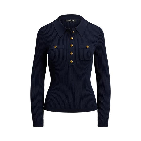 리브 니트 롱 슬리브 폴로 스웨터(WMLRSWES6820863410)