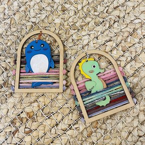 양말목공예 바다친구들 캐릭터 우드 액자 만들기 diy 풀세트