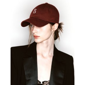 B Logo Wine Burgundy Ball Cap