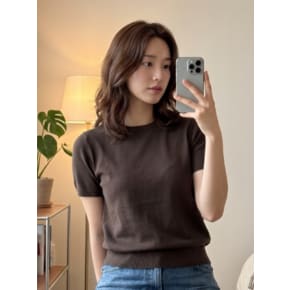 워셔블 UV컷 크루넥 반팔 니트 여성용 483007