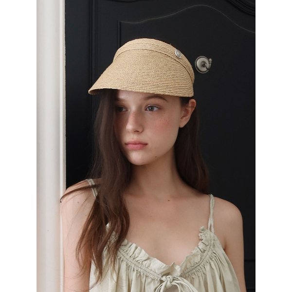 LEA Raffia Sun Visor Hat_beige