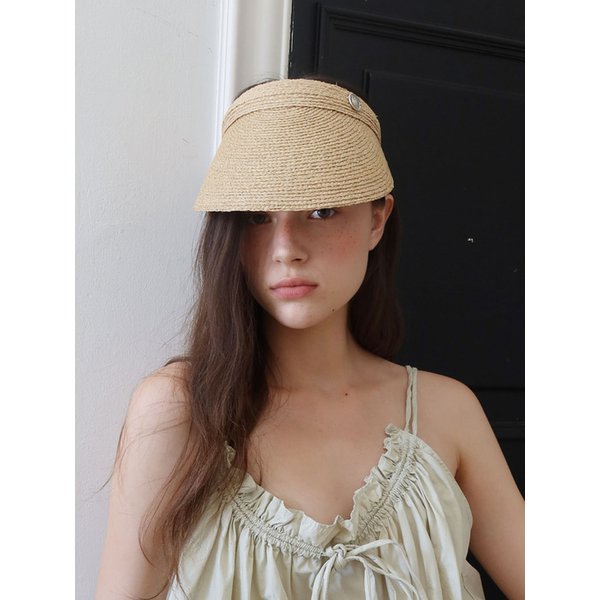 LEA Raffia Sun Visor Hat_beige
