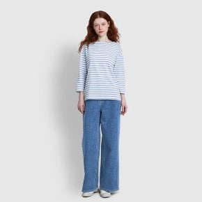 여 코튼 스트라이프 7부 티셔츠 J116101037051