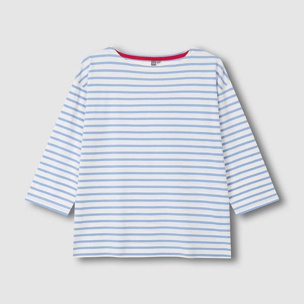 여 코튼 스트라이프 7부 티셔츠 J116101037051