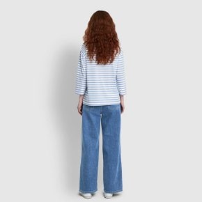 여 코튼 스트라이프 7부 티셔츠 J116101037051