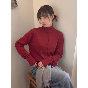OUVERT HIGH NECK CARDIGAN SET (RED)