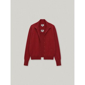OUVERT HIGH NECK CARDIGAN SET (RED)