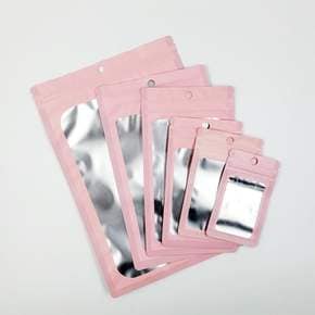 12cm) 반투명 지퍼백(7.5cm 컬러 핑크 X 포장용