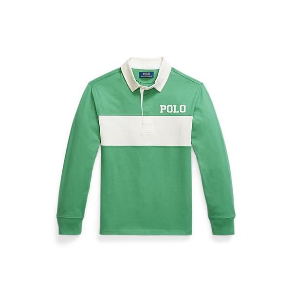 폴로 키즈 남아 8-18세 로고 아플리케 코튼 저지 럭비 셔츠(CWPOKNIY8021452300)