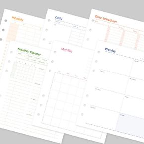 2025년 다이어리 스케줄러 플래너 A6 6공 먼슬리 리필 속지 내지