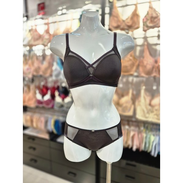 [시흥점] S 와코루 ) 인견 노와이어 몰드 브라 팬티 세트 [WBR1908/WPT1908A-DB]