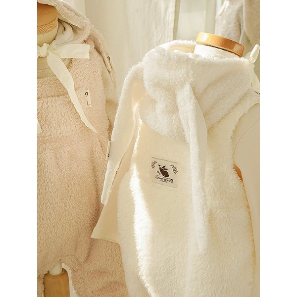 포근하고 제일 귀엽죠 - 베이비 퍼 멜빵 바디슈트