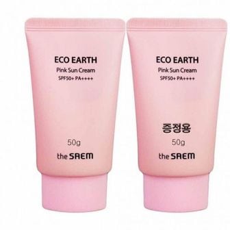  SPF50+ 175743 더샘 핑크 50g+50g 어스 선크림 PA+ 에