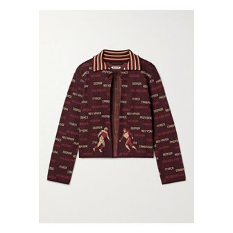 BODE 보디 그리다이언 코튼 자카드 가디건 버건디 1647597351291777