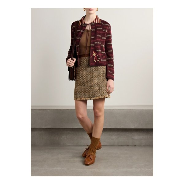 보디 그리다이언 코튼 자카드 가디건 버건디 1647597351291777