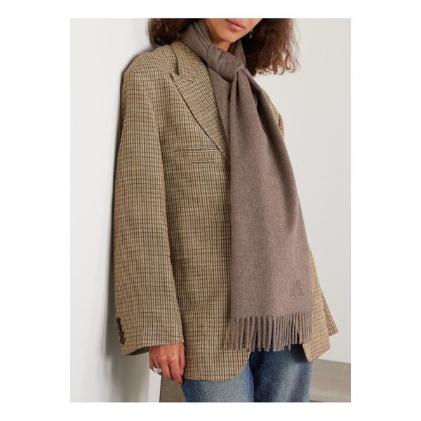 그란데 유니타 프린지 캐시미어 스카프 브릭 1647597338835315