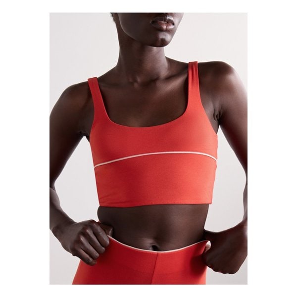 에리스 스트라이프 스트레치 코튼 저지 스포츠 브라 1647597340909026