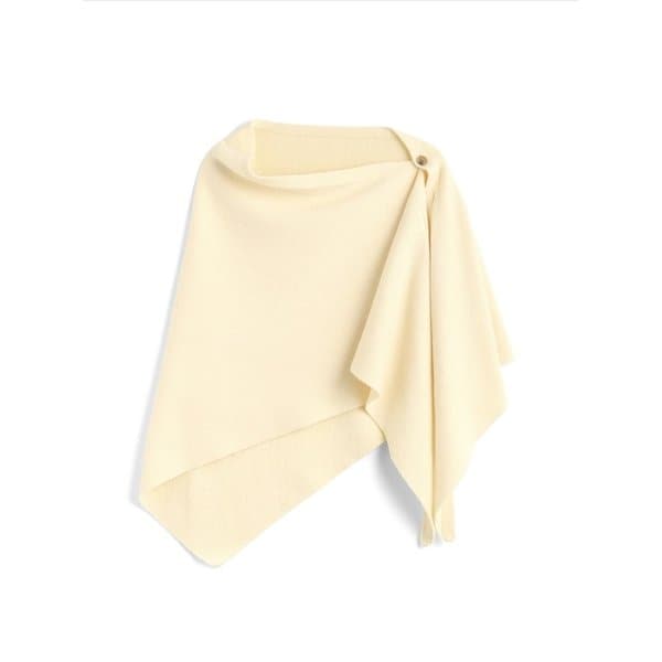 (26SS) WOOL DRAPED CAPE- B/YELLOW
