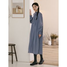 24FW Dots Pleated Dress_BLUE