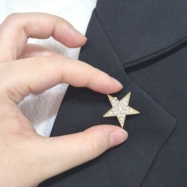 고품질 별 미니 베스트 큐빅 심플 보석브로치 1개 단품 스타 (WFJDBFU)