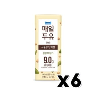  매일두유 99.9 식물성 단백질 팩음료 190ml x 6개