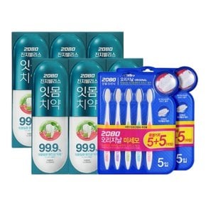 진지발리스 허벌민트 120G 3입 x2 + 칫솔 미세모 10입