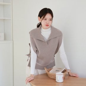[최초가 99,000원][르포엠]메리노울100 헤리티지 카라 니트 베스트