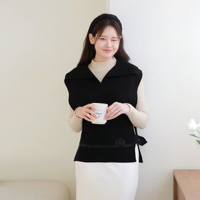 [최초가 99,000원][르포엠]메리노울100 헤리티지 카라 니트 베스트