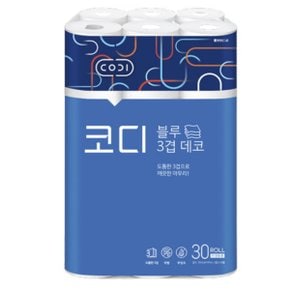 쌍용씨앤비 CODI 블루 3겹 데코 30롤 27m 1팩