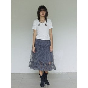 Polka dot frill skirt / Grey