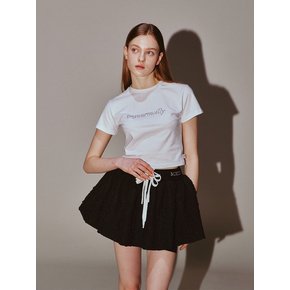 Frill Mini Shirring Skirt Black