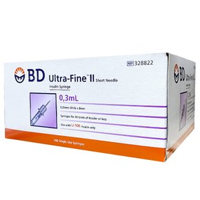 BD 울트라파인 인슐린 주사기 0.3cc 31G 8mm 100개입