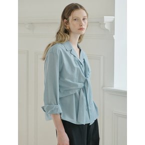 OPEN COLLAR KNOTTED SHIRT_YB4LS01