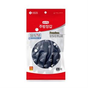 롯데 PVC 주방장갑 네이비 L 1P 설거지 청소 세차 설거지장갑 주방장갑 주방고무장갑 대형고무장갑 롯데고