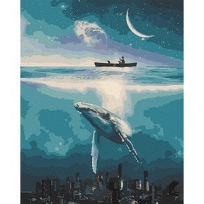 고래와 바다 (캔버스) 명화그리기 40x50 (퍼즐사랑)