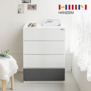올데이 플라스틱 서랍장 4단 600 와이드 수납장 옷장