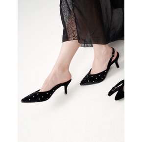 Etoile Slingback Velvet Black