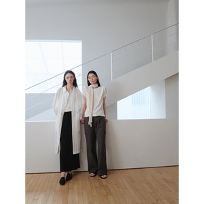 SHEER BELT TRENCH COAT [WHITE]