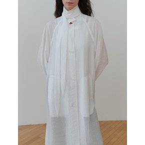 SHEER BELT TRENCH COAT [WHITE]