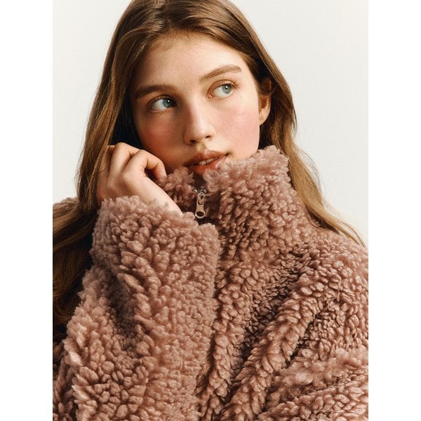 뽀글이 하이넥 집업(MAFDJP01NBR)